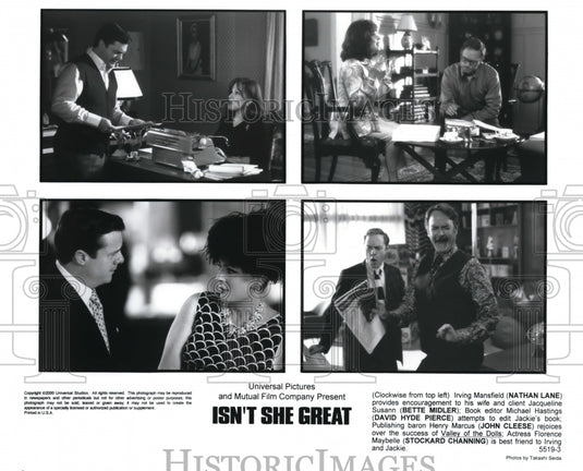 2000 Press Photo Nathan Lane Bette Midler David Hyde Pierce "Isn't She Great" - Historic Images