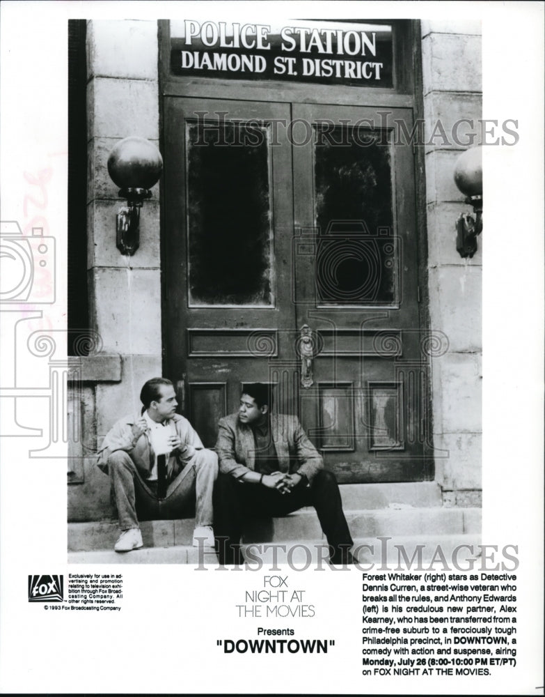 1993 Press Photo Forest Whitaker and Anthony Edwards in Downtown - cvp40067 - Historic Images