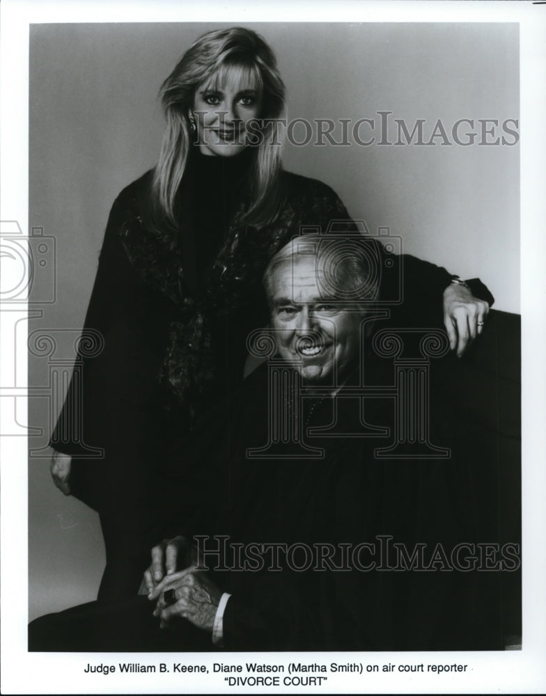 Undated Press Photo Judge William B. Keene, Diane Watson of Divorce Court - Historic Images