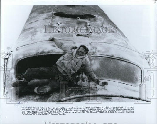 1986 Press Photo Jon Voight & Eric Roberts in Runaway Train - Historic Images