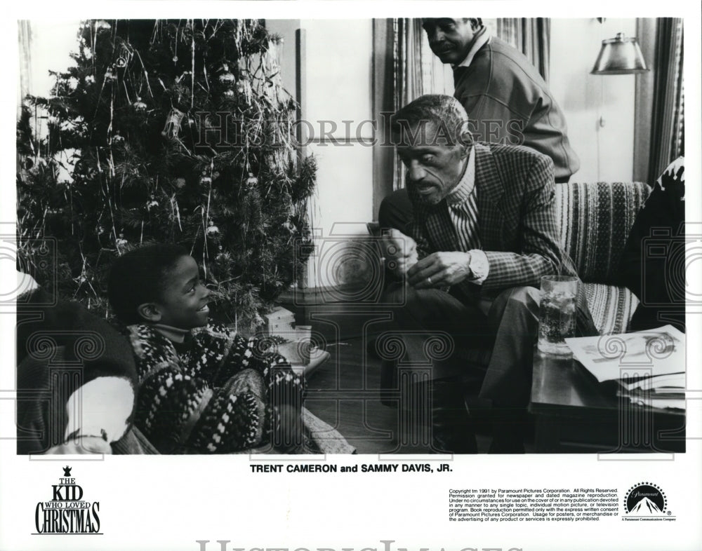 1991 Press Photo Trent Cameron, Sammy Davis Jr. in The Kid Who Loved Christmas-Historic Images