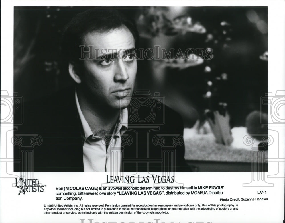 1995 Press Photo Nicolas Cage as Ben in Leaving Las Vegas - cvp40532 - Historic Images