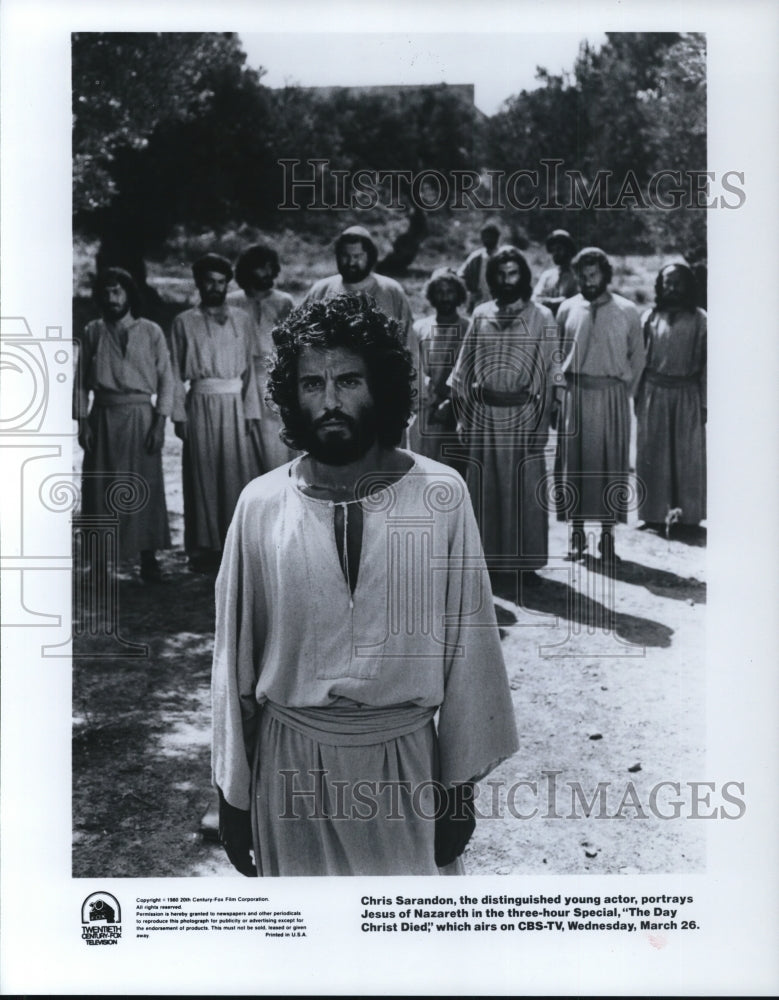 1980 Press Photo Chris Sarandon on The Day Christ Died - Historic Images
