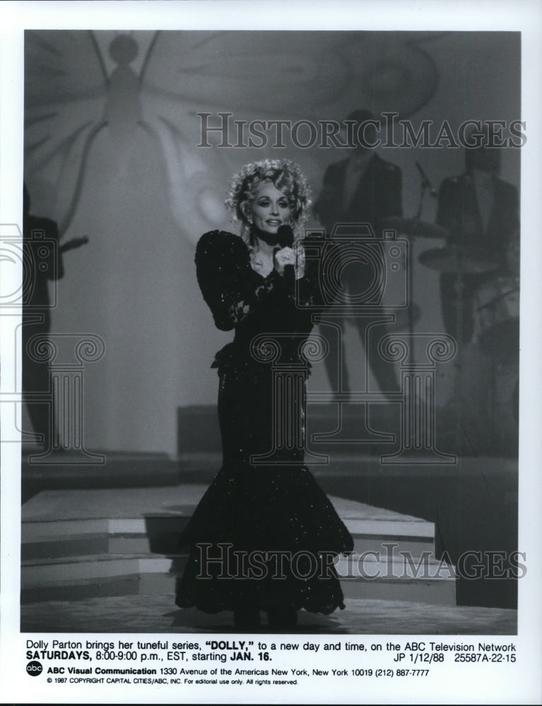 1988 Press Photo Dolly Parton Country Singer and Host of Dolly TV Series- Historic Images