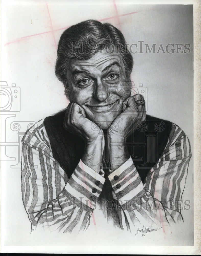Undated Press Photo Sketch of Dick Van Dyke American Actor and Producer-Historic Images