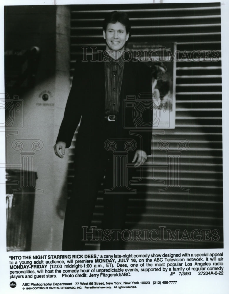 1990 Press Photo Into the Night Starring Rick Dees late night comedy TV show - Historic Images