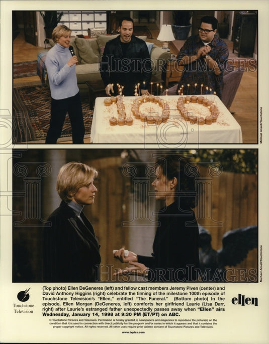 Undated Press Photo Ellen DeGeneres Jeremy Piven David Higgins and Lisa Darr - Historic Images