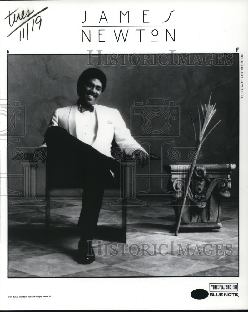 1985 Press Photo James Newton American Jazz Flautist Composer and Conductor - Historic Images