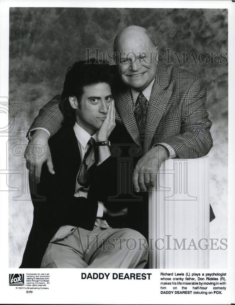 1993 Press Photo Richard Lewis and Don Rickles star in Daddy Dearest TV show - Historic Images