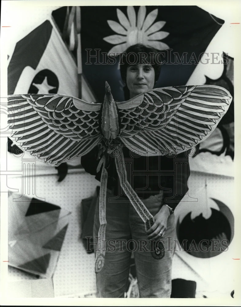 1981 Judy Neuger with Falcon Kite  - Historic Images