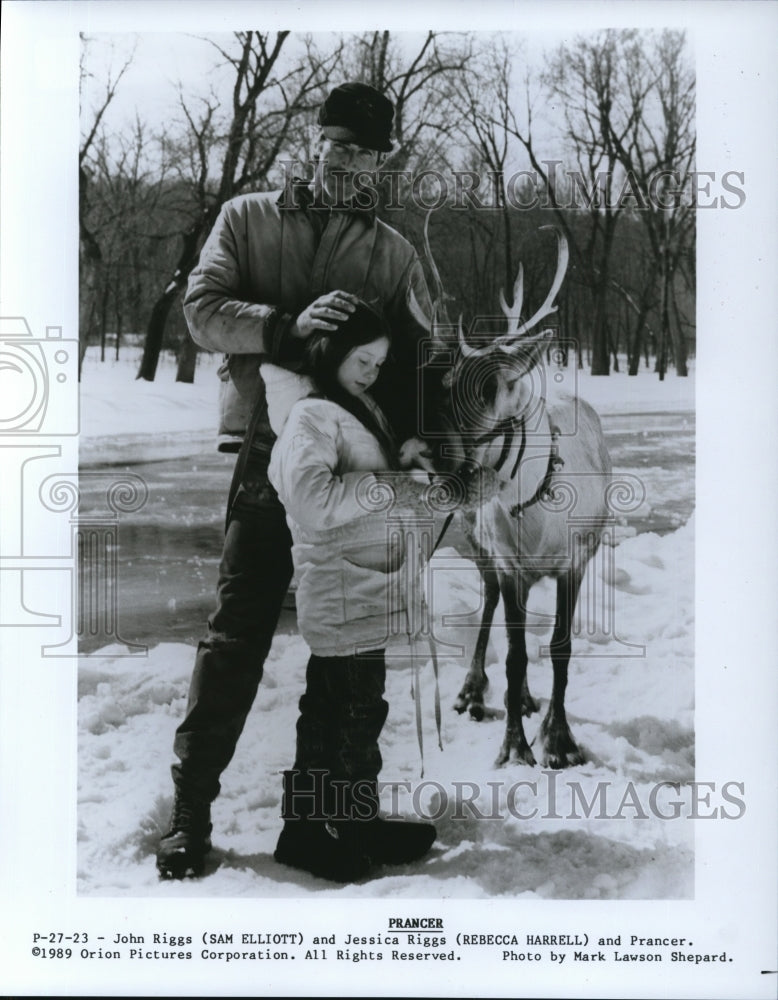 1989 Press Photo Sam Elliott Rebecca Harrell in Prancer - cvp41387- Historic Images