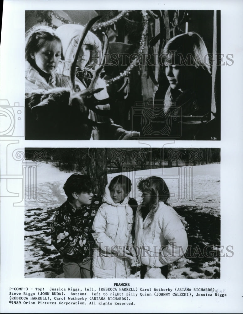 1989 Rebecca Harrell Ariana Richards Johnny Galecki in Prancer - Historic Images