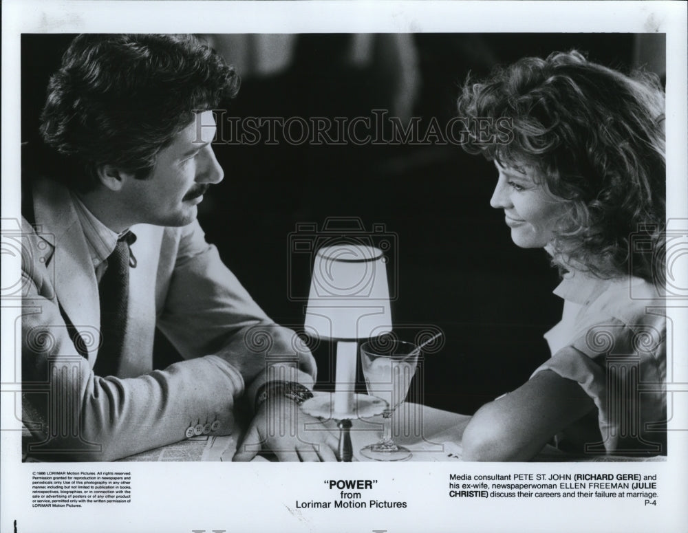 1986 Richard Gere & Julie Christie in Power - Historic Images
