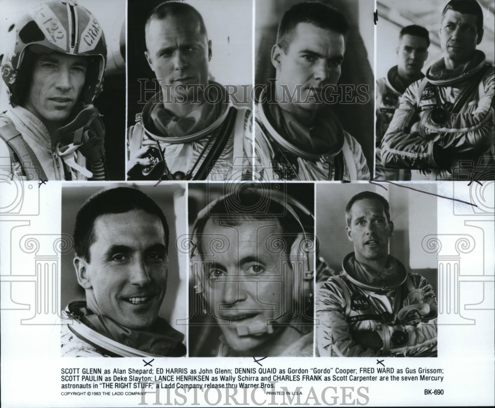 1986 Scott Glenn Ed Harris Dennis Quaid Fred Ward Scott Paulin - Historic Images