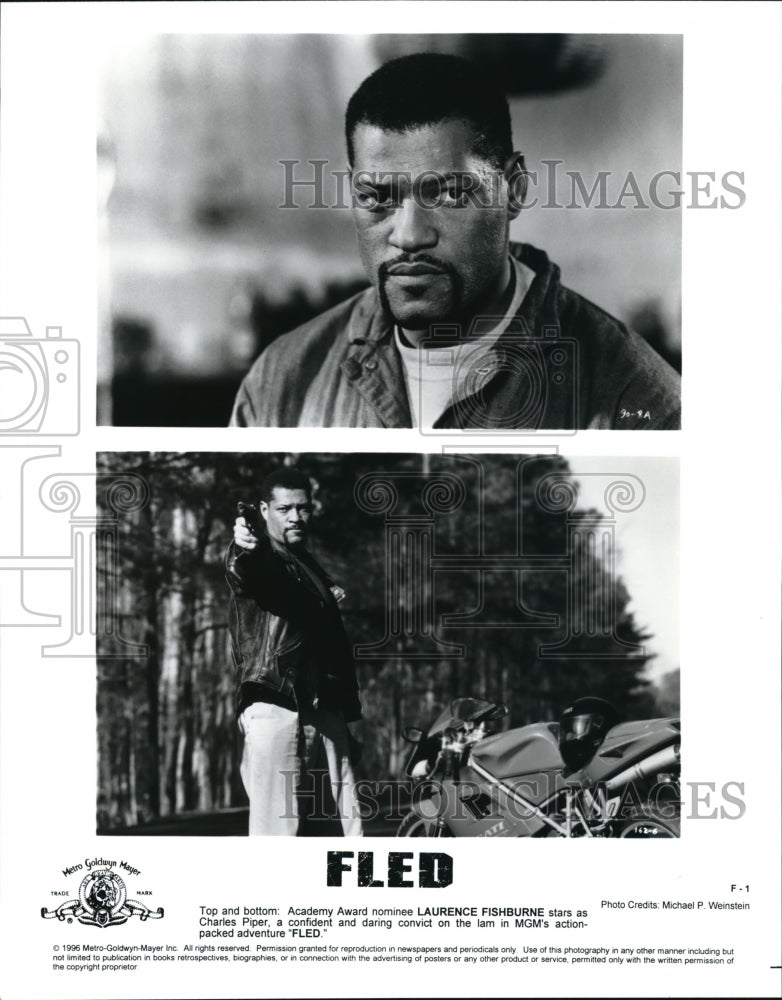 1996 Press Photo Laurence Fishburne stars as Charles Piper in Fled - cvp42020 - Historic Images