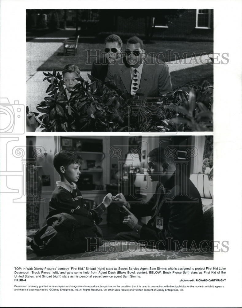 1996 Press Photo Sinbad, Brock Pierce, Blake Boyd in First Kid - cvp42040 - Historic Images