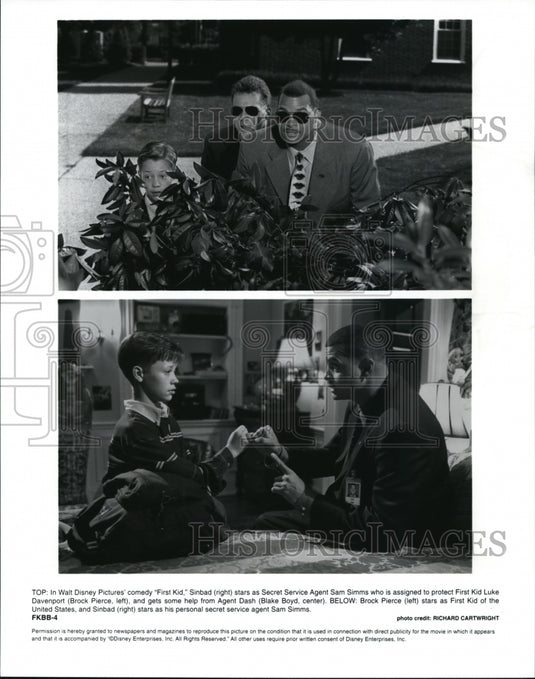 1996 Press Photo Sinbad, Brock Pierce, Blake Boyd in First Kid - cvp42040 - Historic Images