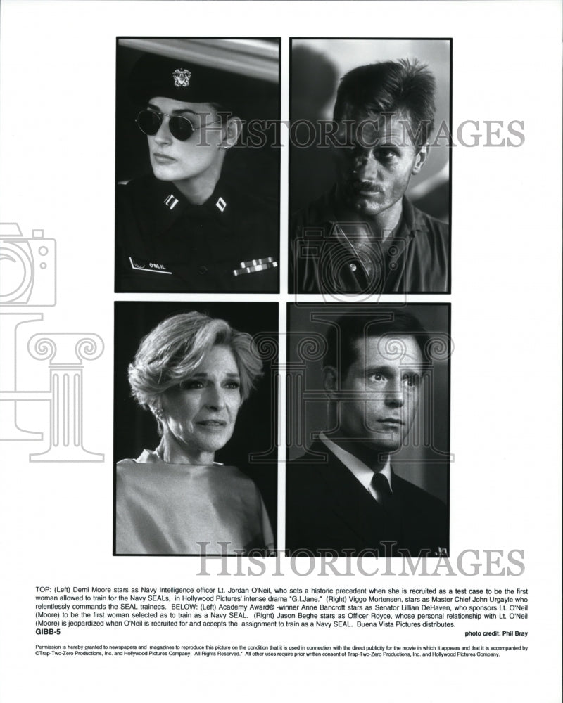 Undated Press Photo Demi Moore Viggo Mortensen Anne Bancroft and Jason Beghe - Historic Images