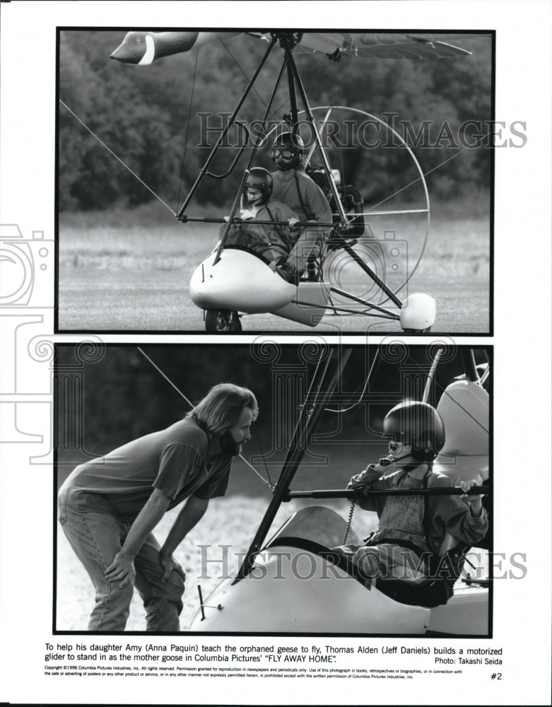 1996 Press Photo Anna Paquin and Jeff Daniels star in Fly Away Home - cvp42461 - Historic Images