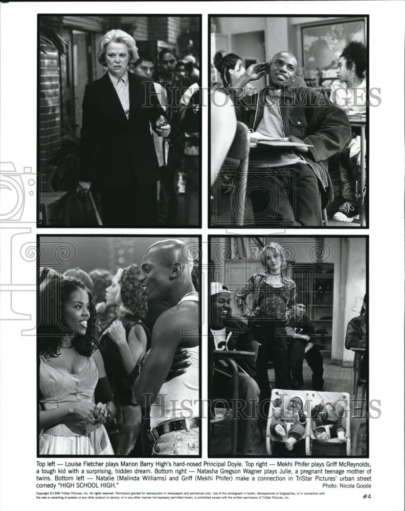 1996, Malinda Williams Mekhi Phifer L. Fletcher in High School High - Historic Images