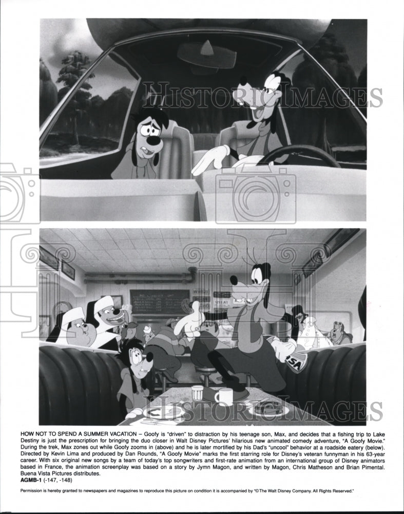 Undated Press Photo Scenes from animated cartoon Disney film A Goofy Movie-Historic Images