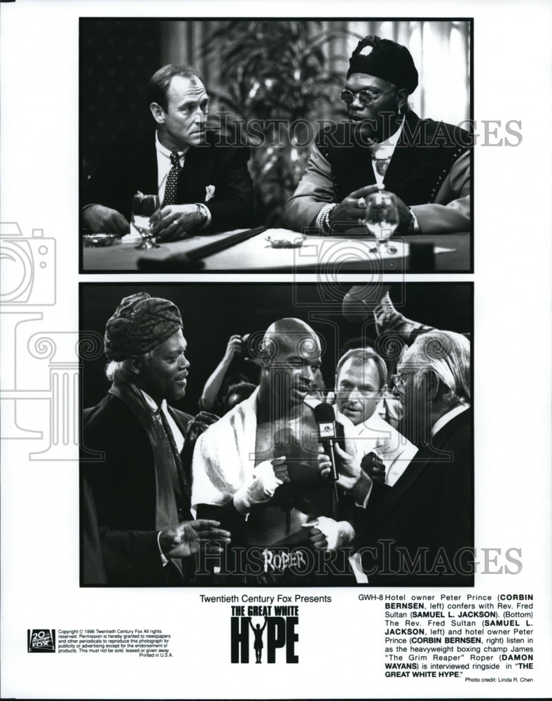 1996, Corbin Bernsen Samuel L. Jackson Damon Wayans Great White Hype - Historic Images