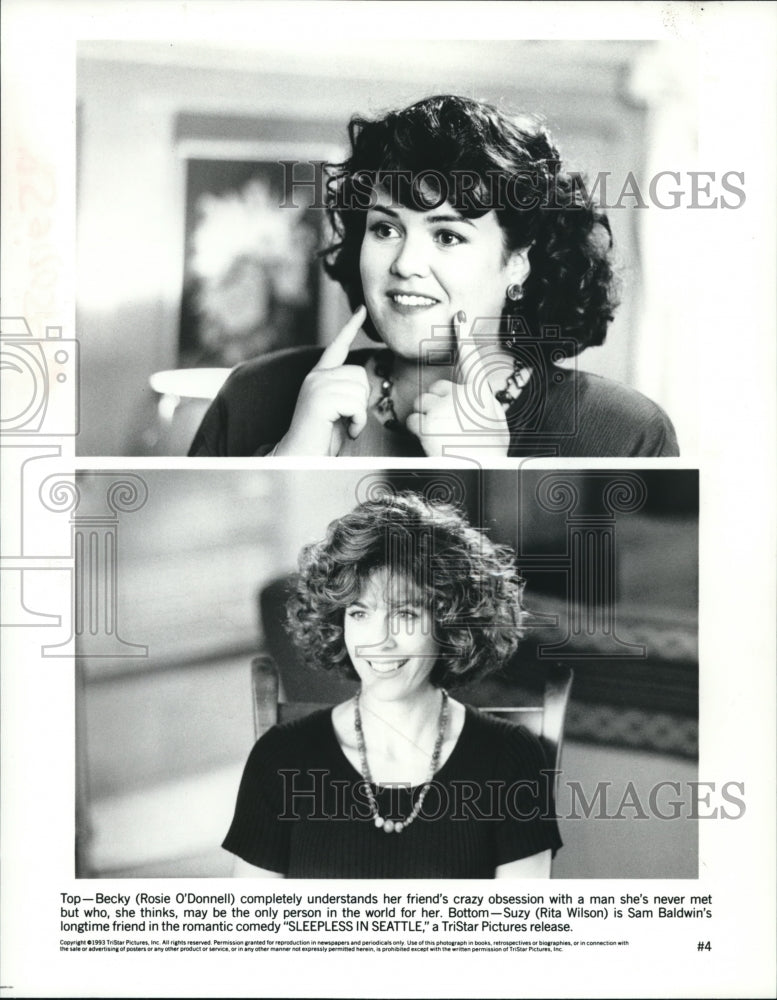 1993 Press Photo Rosie O&#39;Donnell and Rita Wilson star in Sleepless in Seattle - Historic Images