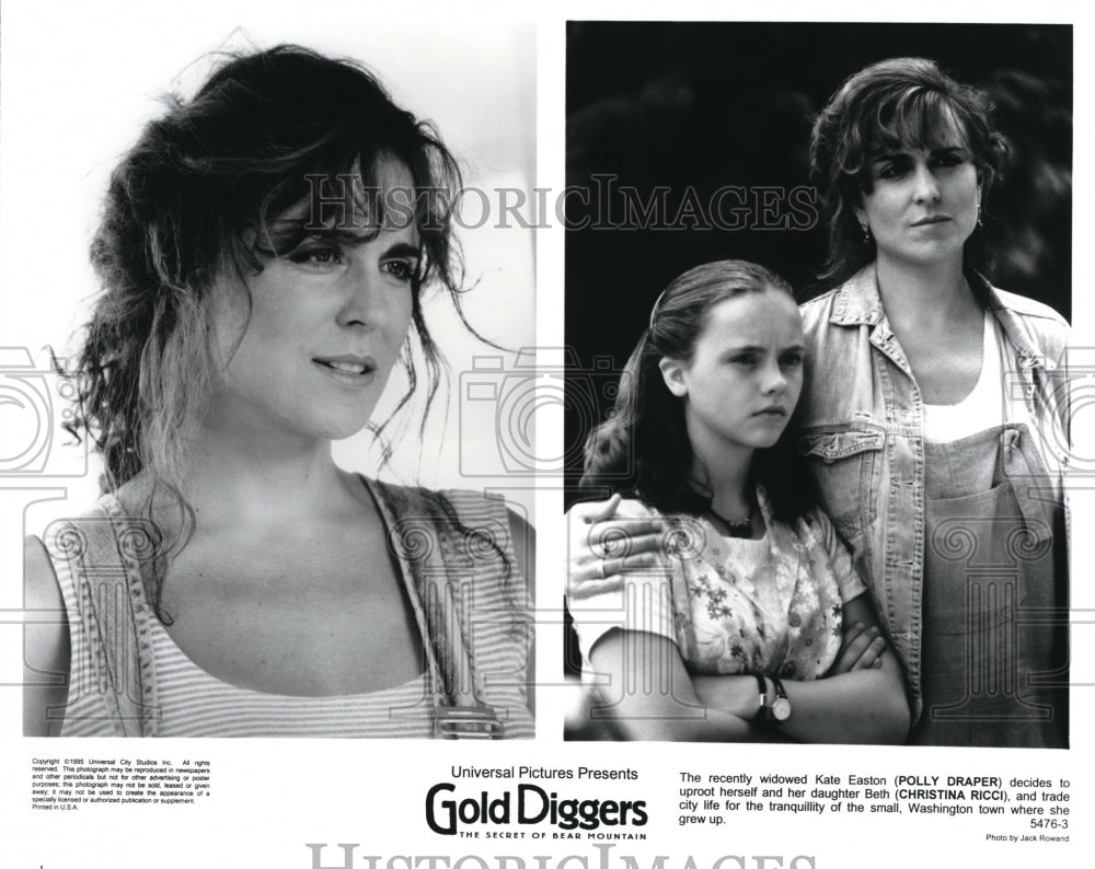 1995 Press Photo Polly Draper & Christina Ricci in Gold Diggers Secret of Bear M - Historic Images