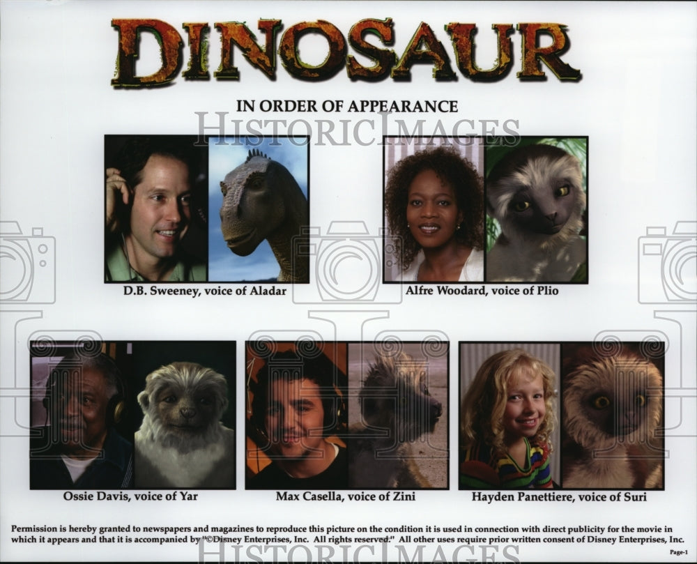 Press Photo D.B. Sweeney Alfre Woodard Ossie Davis Max Casella "Dinosaurs" - Historic Images