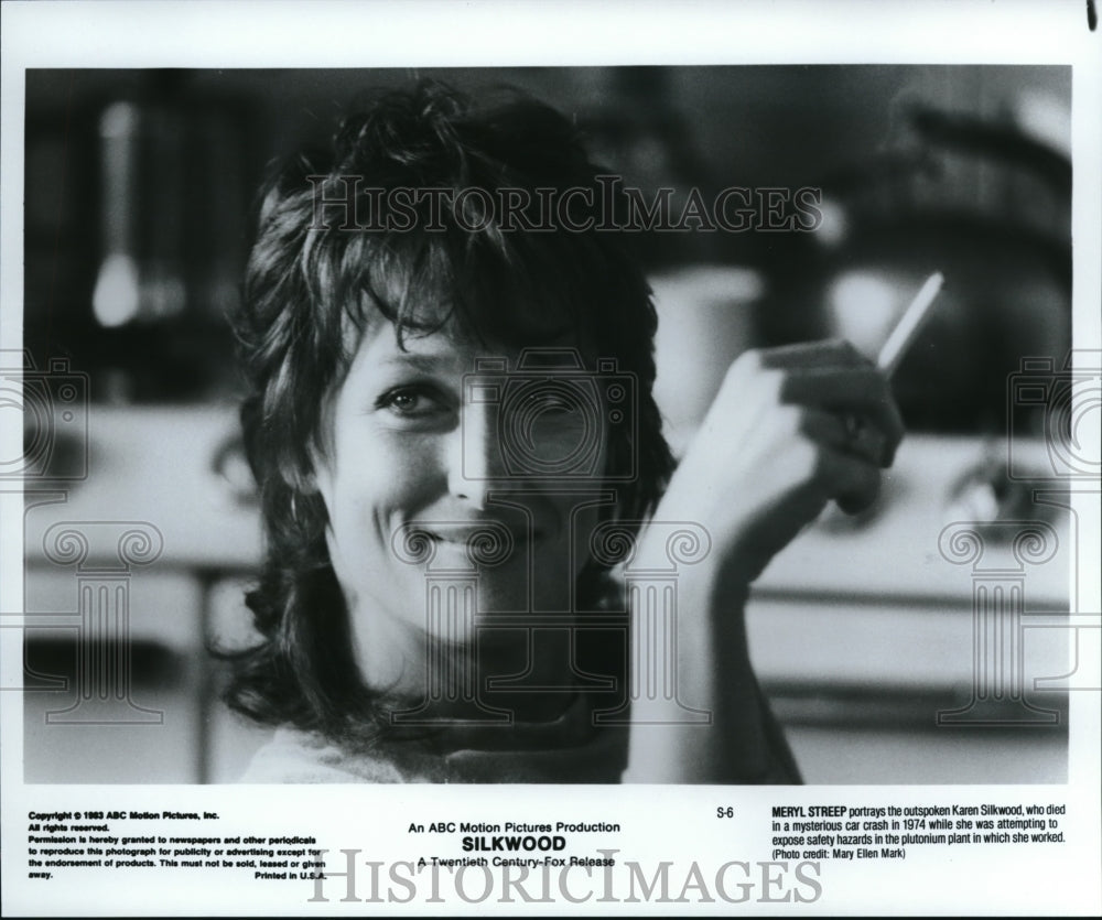 1983 Press Photo Meryl Streep in "Silkwood"- Historic Images