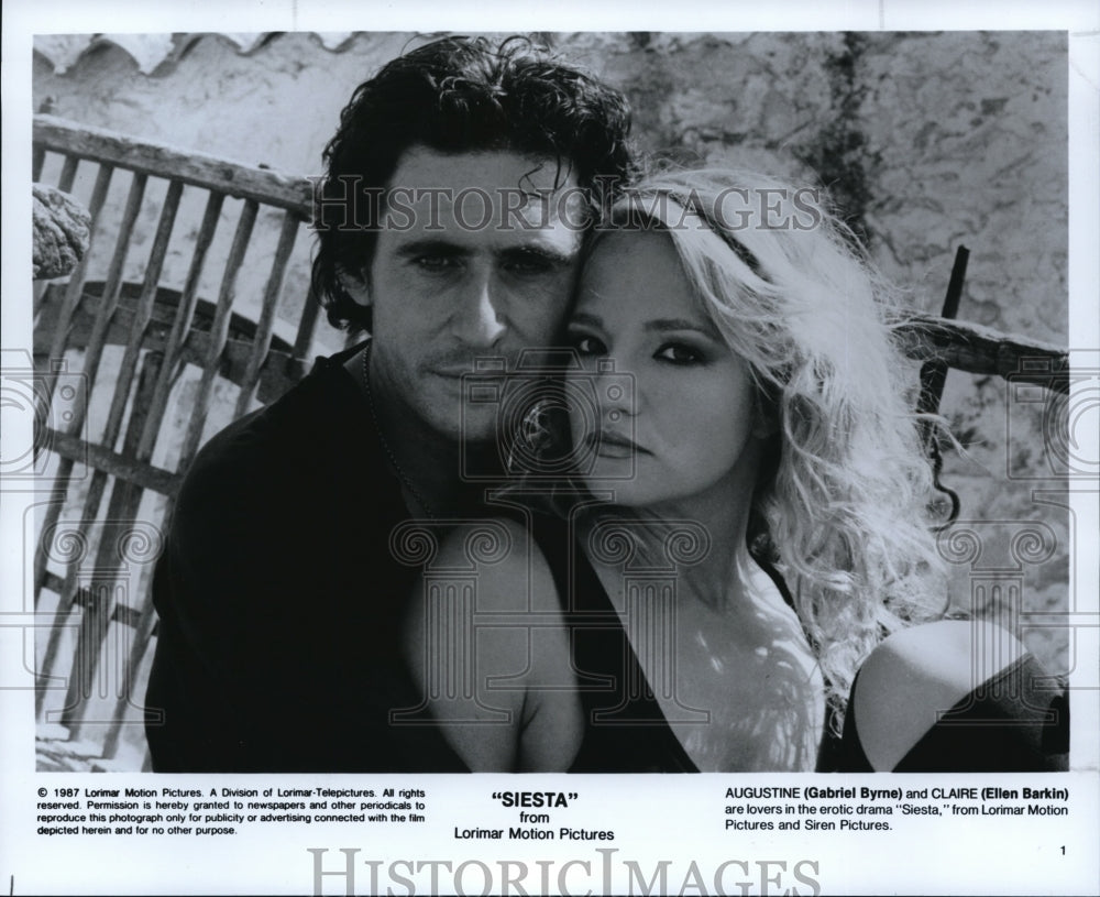 1988 Press Photo Gabriel Byrne and Ellen Barkin in "Siesta' - Historic Images