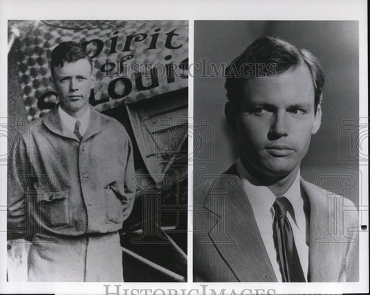 1976 Press Photo Charles Lindbergh and Cliff De Young - Historic Images