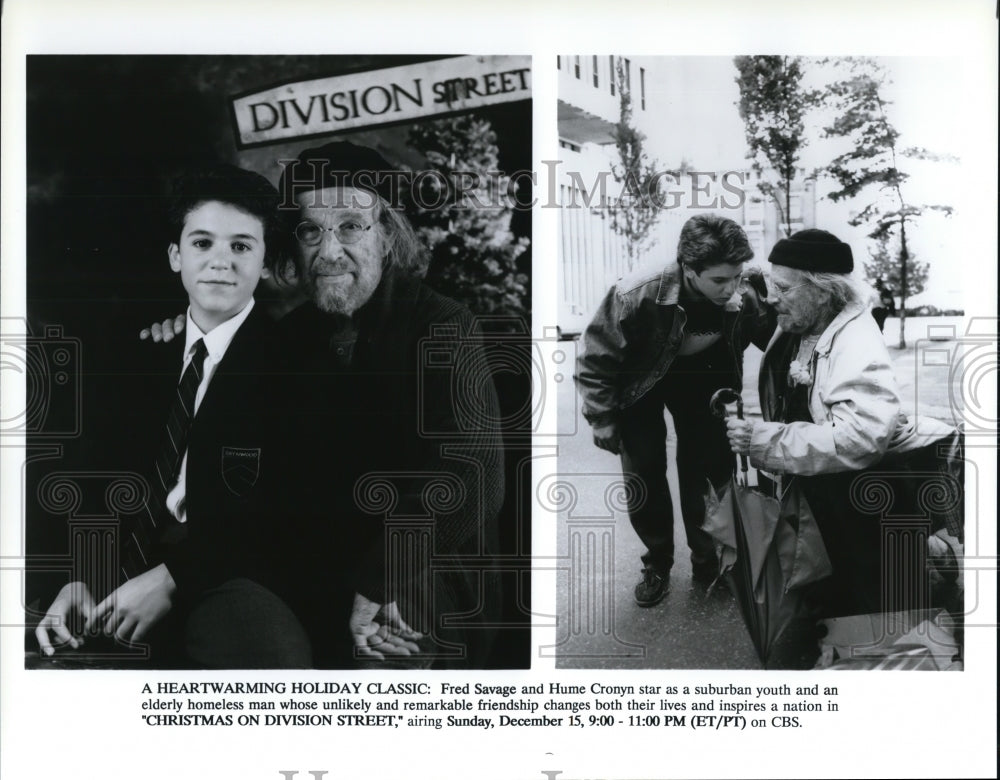 1991 Press Photo Fred Savage &amp; Hume Croyn in Christmas on Division Street-Historic Images