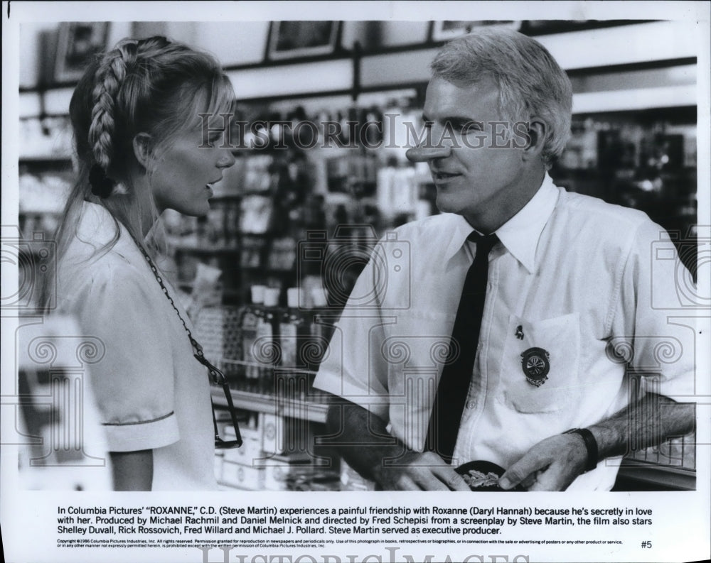 1987 Press Photo Daryl Hannah & Steve Martin in Roxanne - cvp43377- Historic Images