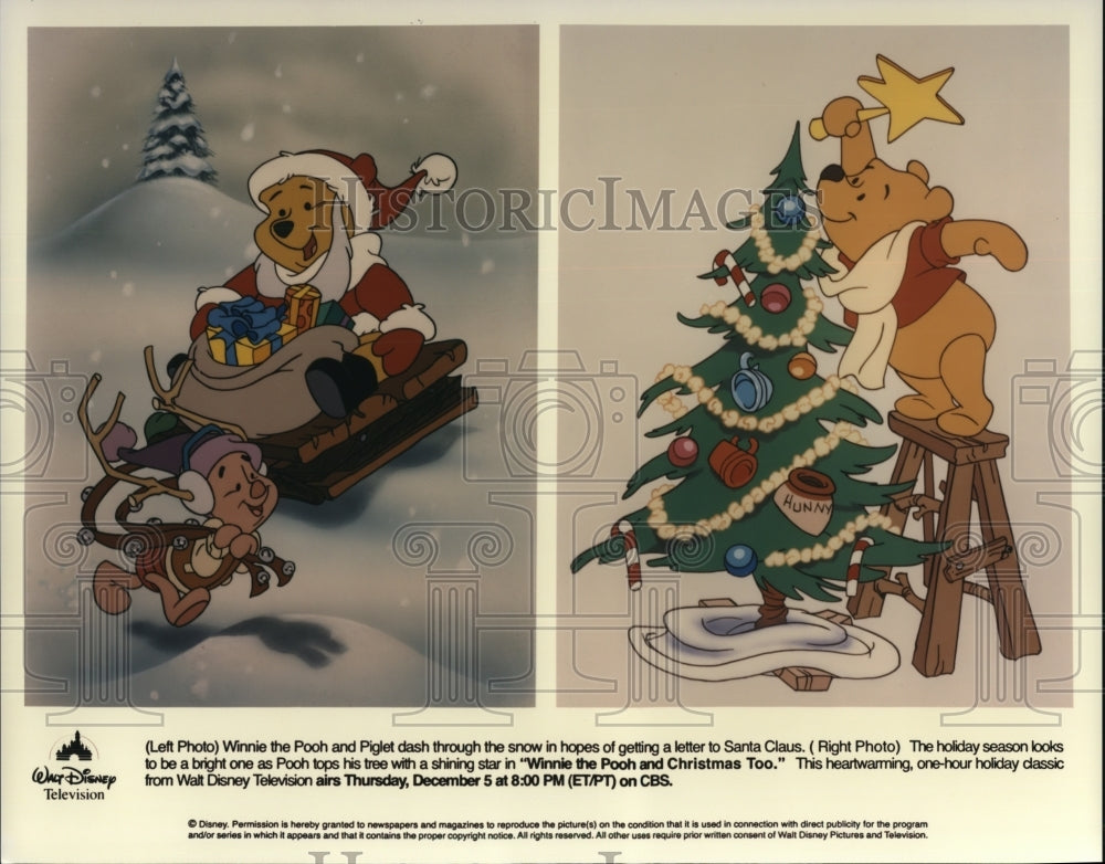 Undated Press Photo Winnie the Pooh and Christmas Too - cvp43423-Historic Images