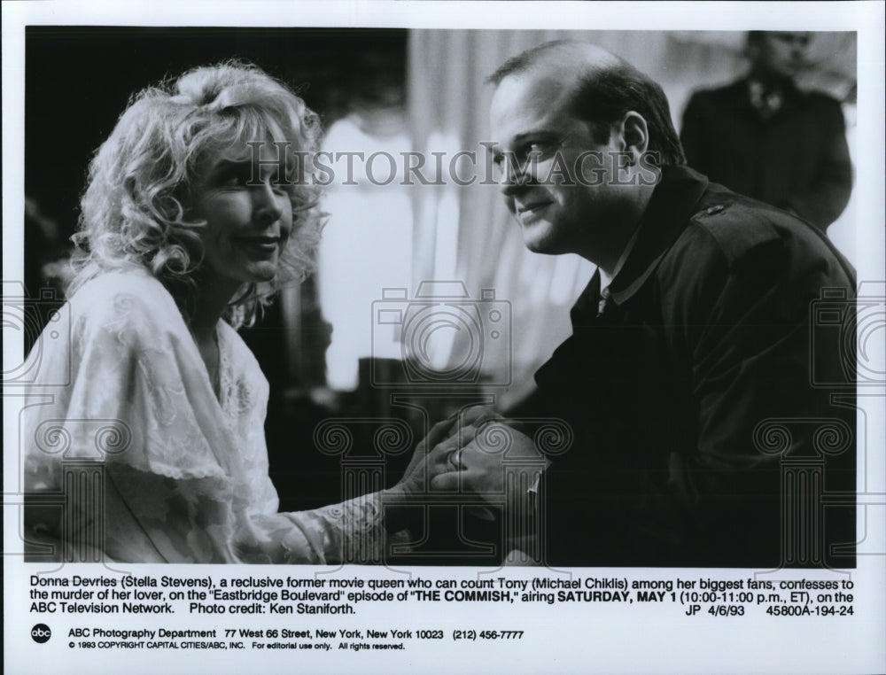 1993 Press Photo Michael Chiklis &amp; Stella Stevens in The Commish - cvp43849 - Historic Images