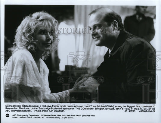 1993 Press Photo Michael Chiklis & Stella Stevens in The Commish - cvp43849 - Historic Images