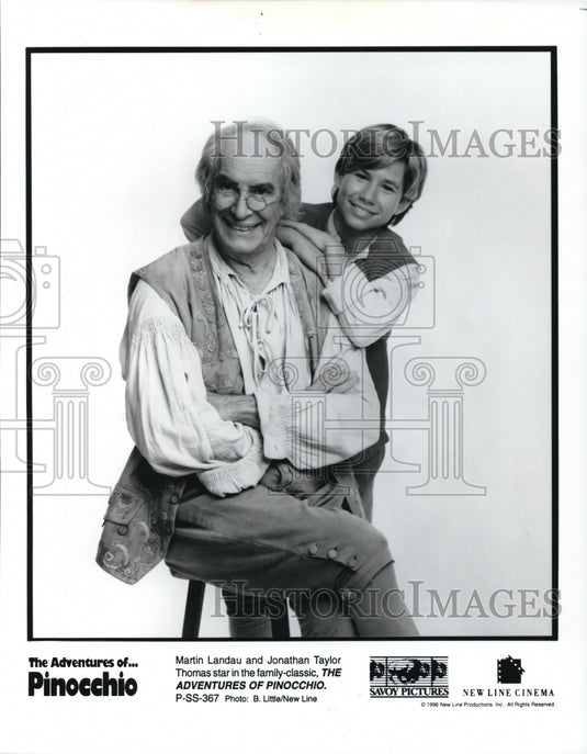 1996, Martin Landau Jonathan Taylor Thomas in Adventures of Pinocchio - Historic Images