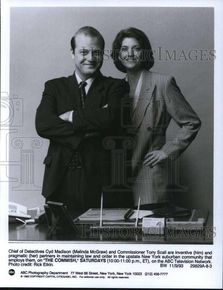 1993 Press Photo Melinda McGraw Michael Chiklis star on The Commish - cvp44216 - Historic Images