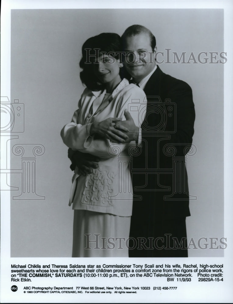 1993 Press Photo Michael Chiklis Theresa Saldana star on The Commish - cvp44219 - Historic Images