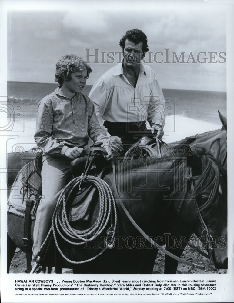 Undated Press Photo Eric Shea and James Garner in "Hawaiian Cowboys" - cvp44375-Historic Images