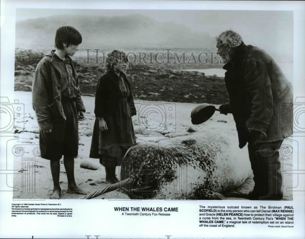 1989 Press Photo Paul Scofield Max Rennie Helen Pearce in When the Whales Came- Historic Images