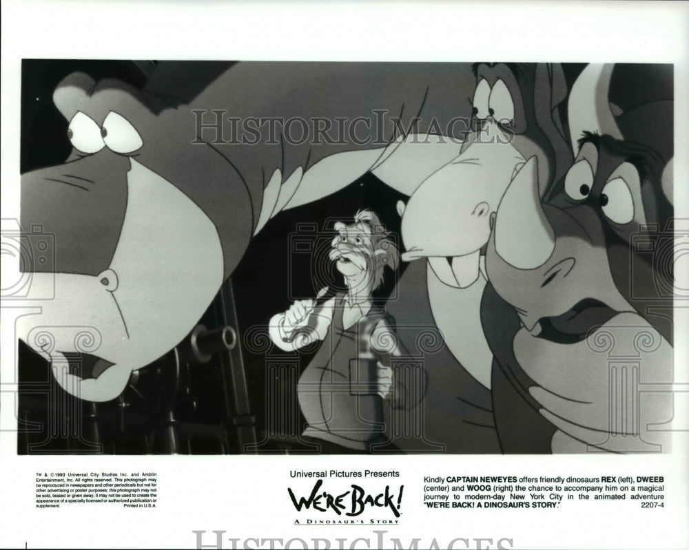 1994 Press Photo Captain Neweyes Rex Dweeb Woog "We're Back! Dinosaur Story"-Historic Images