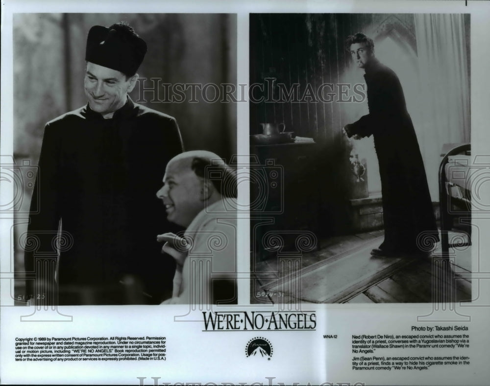 1990, Robert De Niro Sean Penn Wallace Shawn &quot;We&#39;re No Angels&quot; - Historic Images