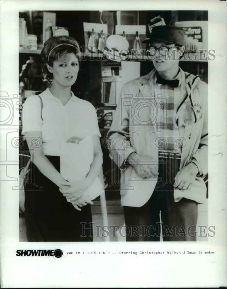 1986 Press Photo Christopher Walken and Susan Sarandon in Who am I This Time - Historic Images
