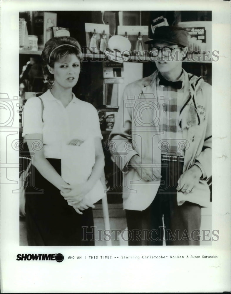1986 Press Photo Christopher Walken and Susan Sarandon in Who am I This Time - Historic Images