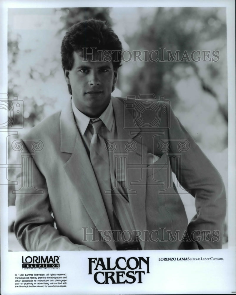 1987 Press Photo Lorenzo Lamas as Lance Cumson in Falcon Crest - cvp44974- Historic Images
