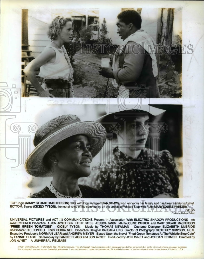 1992 Press Photo Mary Stuart Masterson Stan Shaw Cicely Tyson Mary Louise Parker - Historic Images