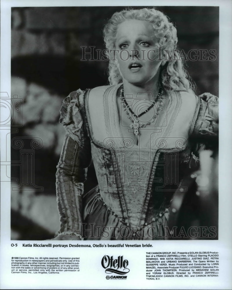 1987 Press Photo Katie Ricciarelli in &quot;Otello&quot; - cvp45295- Historic Images