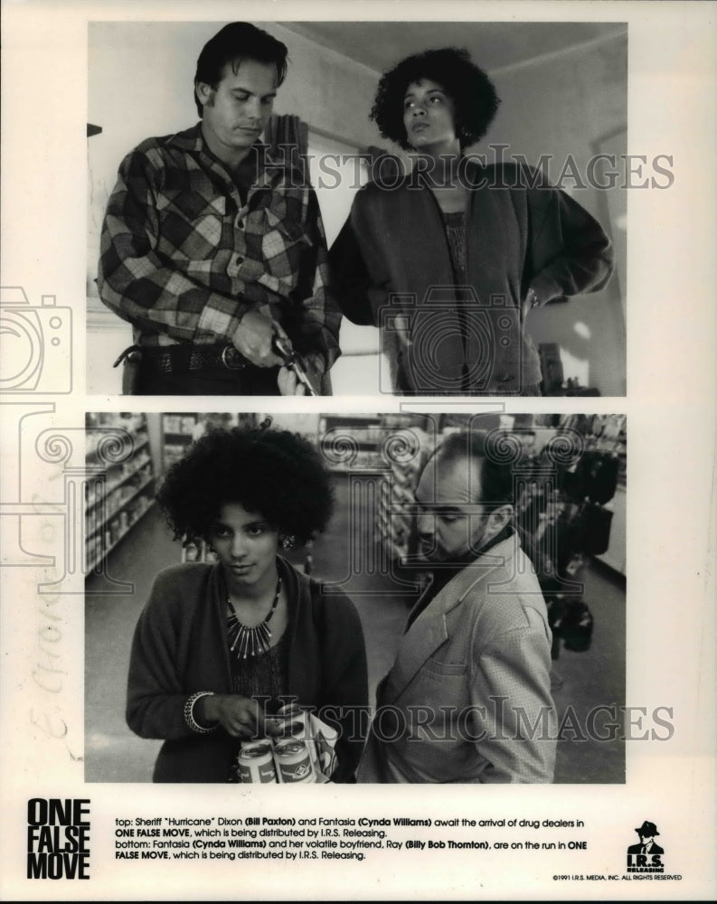 1992, Bill Paxton Cynda Williams Billy Bob Thorton "One False MOve" - Historic Images